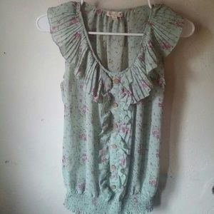 Mine chiffon sleeveless blouse top size S